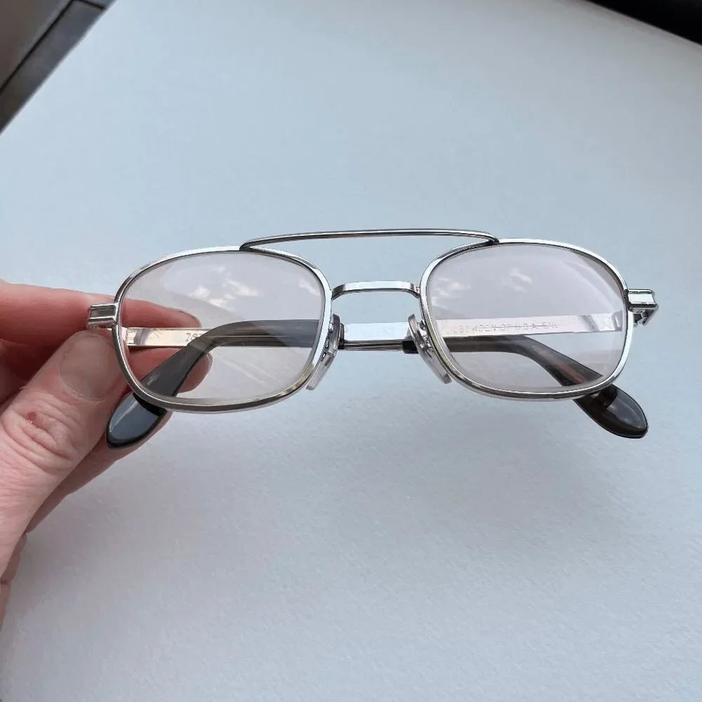 VTG Z87 ADEN USA Safety Glasses Pink Tint Bifocal Slvr Metal Frame